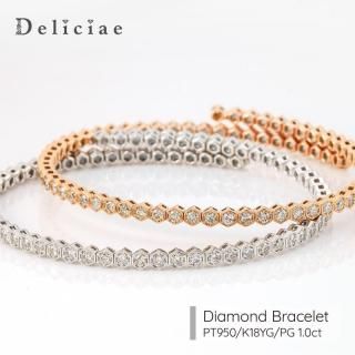 Deliciae デリシェ ダイヤモンド ハーフエタニティリング ミル打ち留め