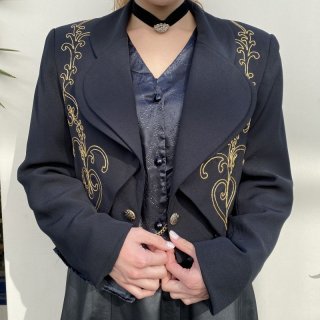 Gold Ornament Embroidery Short Jacket