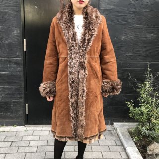 Fake Fur Collar Mouton Coat