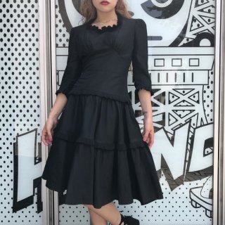 Vintage Tiered Black Dress

