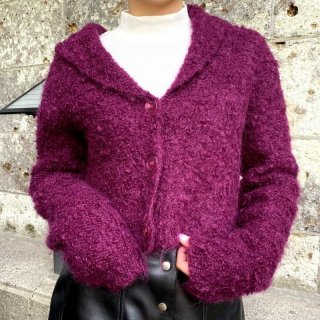 Wool Mohair Short Knit Cardigan