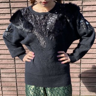 Fur Design Black Sweater