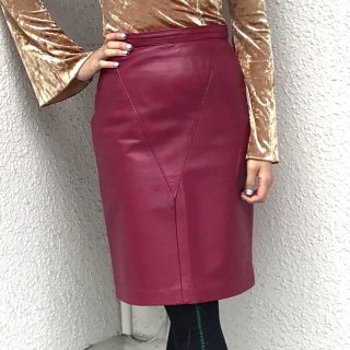Raspberry Pink Leather Skirt