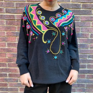 80s Bijou & Embroidery Sweater