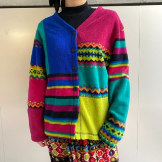native pattern fleece jacket