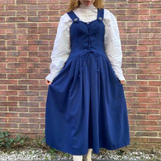 Country navy lace up N/S dress