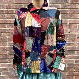 velour patchwork jacket