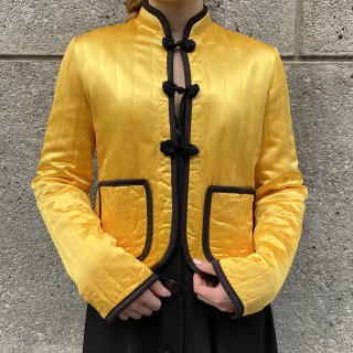 shiny yellow china button jacket