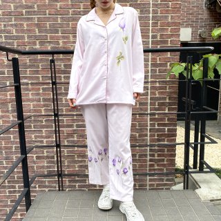 purple rose pajama set up B.PNK 