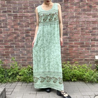 N/S Light Green Ethnic Embroidery Dress