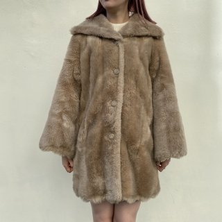 Vintage Fake Fur Coat BEG
