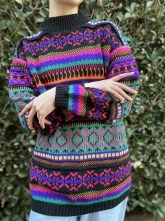 native border knit sweater