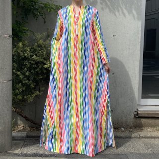 Vintage rainbow stripe maxi dress