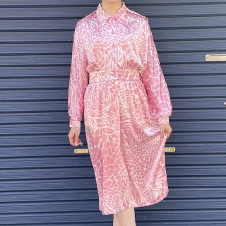 L/S animal pink dress