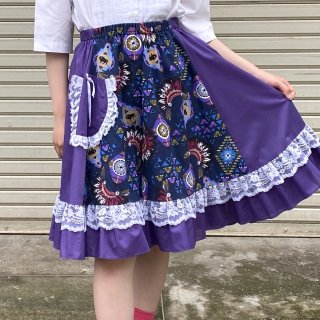 Native lace flare purple skirt