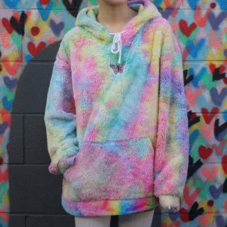 Rainbow butterfly fleece hoodie 