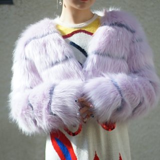 Baby pink fake fur short jacket 