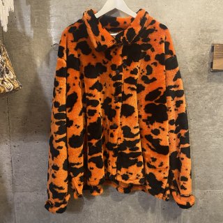 Orange animal big fleece jacket