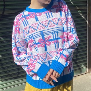 Sax pink 80's knit sweater