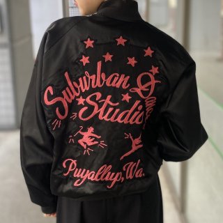 Dance embroidery snap satin jacket