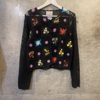 crochet flower embroidery cardigan 