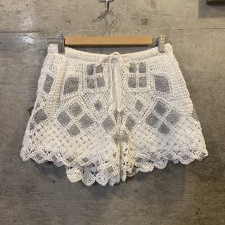 crochet shorts white