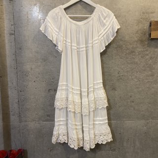 White tiered lace dress