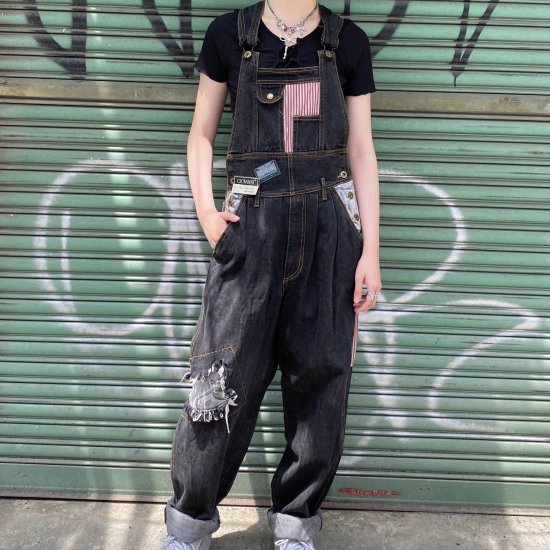 Damage black denim overall - PUNK CAKE