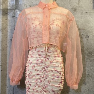 See-through pink short shirt