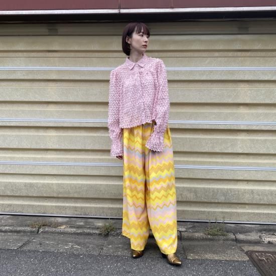 70'S zigzag border wide pants - PUNK CAKE