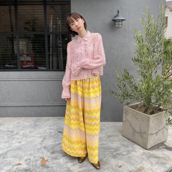 パンツ 45rpm border wide pants 70'S zigzag border wide pants - PUNK CAKE