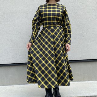 Big check long dress