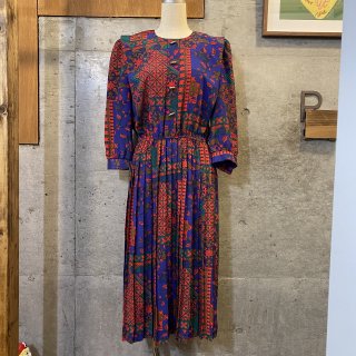 No collar bohemian pleats dress