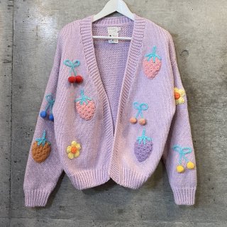 Lavender fruits knit cardigan