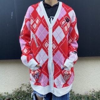 <img class='new_mark_img1' src='https://img.shop-pro.jp/img/new/icons11.gif' style='border:none;display:inline;margin:0px;padding:0px;width:auto;' />HARLEY QUINN argyle knit cardiganSALEоݳ