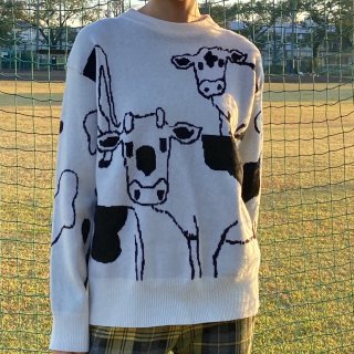 <img class='new_mark_img1' src='https://img.shop-pro.jp/img/new/icons11.gif' style='border:none;display:inline;margin:0px;padding:0px;width:auto;' />Cow knit sweater SALEоݳ