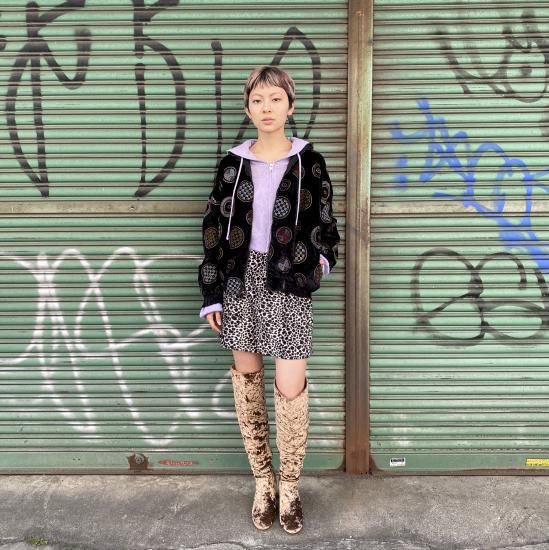 ジャケット・アウター round collar velour zip jacket Velour circle zip blouson - PUNK CAKE