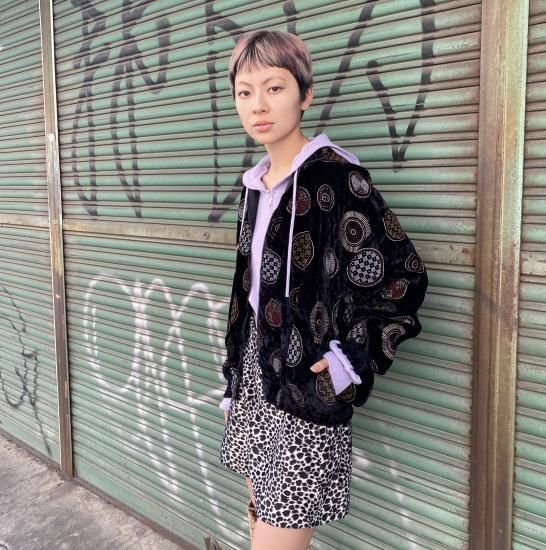 ジャケット・アウター round collar velour zip jacket Velour circle zip blouson - PUNK CAKE