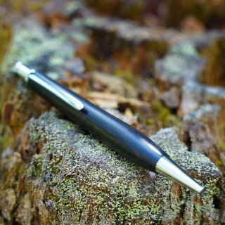【黒檀材】シルバー金具の木軸ボールペン（三菱鉛筆ジェットストリーム 0.5mm付き）