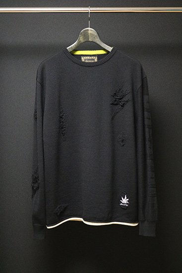 12GフェイクダメージニットC・P/O L/S - drestrip official online selectshop WALL