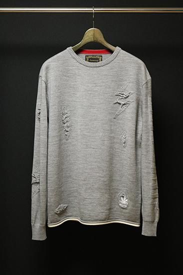 12GフェイクダメージニットC・P/O L/S - drestrip official online selectshop WALL