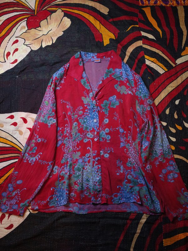 Beautiful Flower Rayon Open Collar Shirt