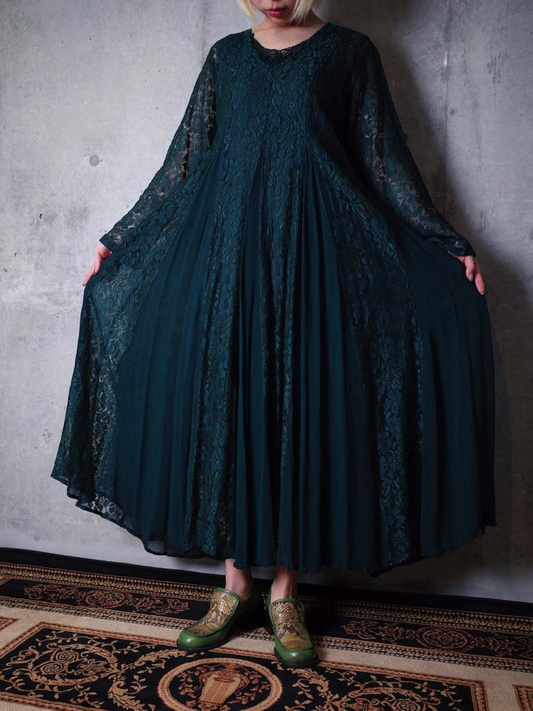 Deep Green Lace Dress