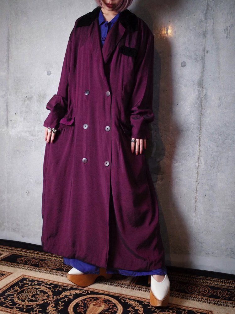 Luster Purple Rayon Dress/Long Jacket