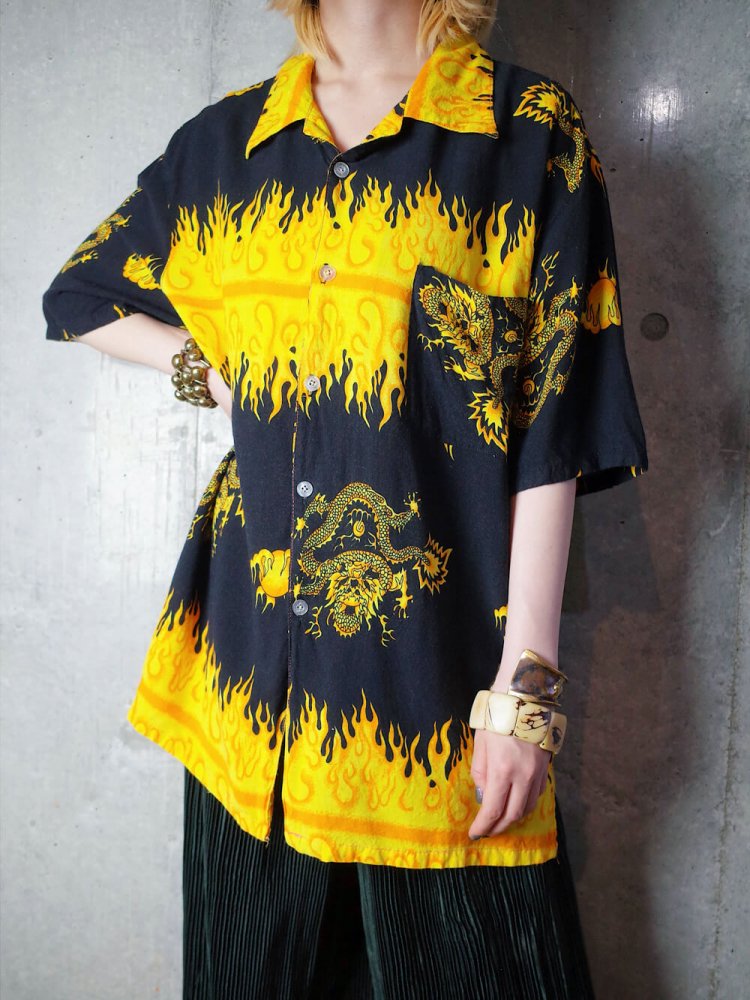 Fire  Dragon Rayon Shirt