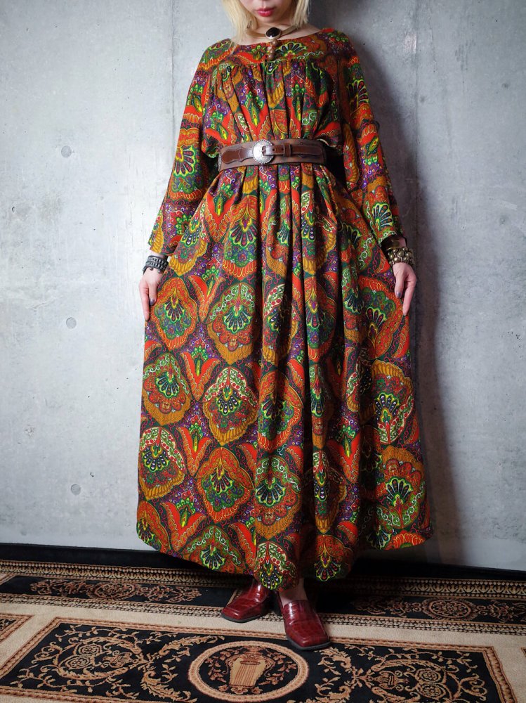 Psychedelic Arabesque Dress c.1970s