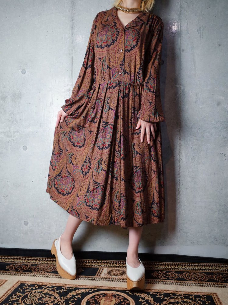 Classical Paisley Rayon Dress