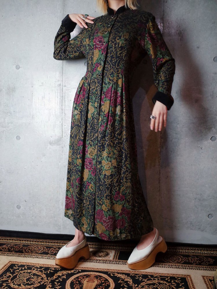 Flower Arabesque Rayon Dress