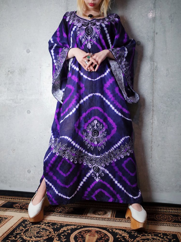 Embroidery African Tie Dye Dress