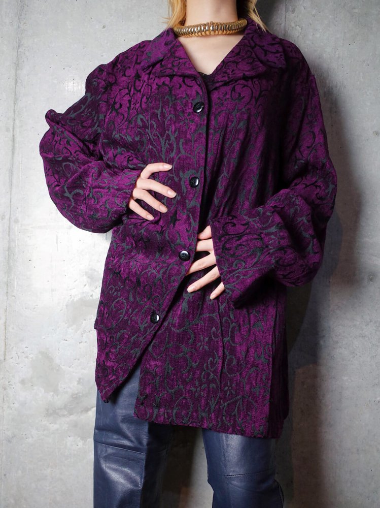 Deep Purple Art Nouveau Woven Jacket